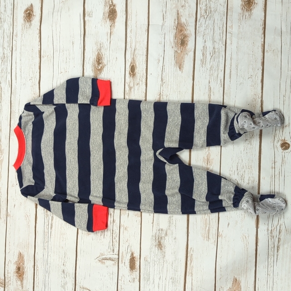 Carter's Navy/Gray Fire Truck Fleece Footies 12M - Picture 9 of 9